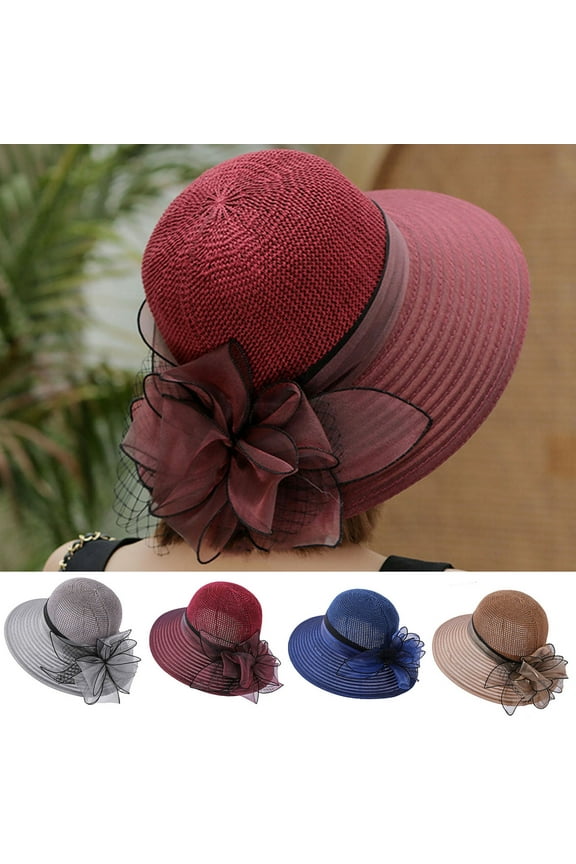 Fashion Flower Lace Ribbon Wide Brim Caps Summer Beach Sun Protective Hat Straw Hats for Women