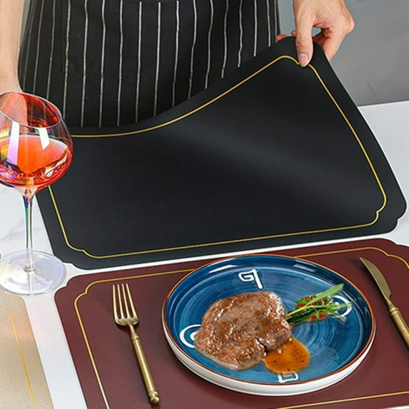 Travelwant Faux Leather Placemats, PU Table Mats,Waterproof, Stain Resistant, Heat Resistant, Non-Slip Easy to Clean for Kitchen Dining Table,Conference Table