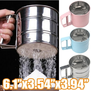 Travelwant Flour Sifter, Baking Sifter Cup, Sifter for Baking, Flour Sieve with 24 Fine Mesh, Stainless Steel Handheld Baking Sieve Cup for Sugar, Flour, Coffee Powder