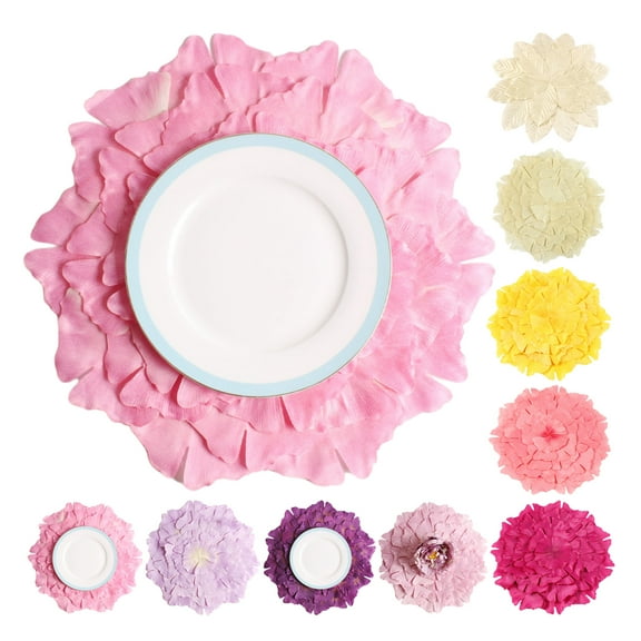 Travelwant Flowery Table Placemats Flowery Placemats Floral Flower Dresser Scarf for Home Kitchen Dining Tabletop Decoration