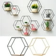 thumbnail image 1 of Travelwant Geometric Hexagon Shaped Mounted Floating, Home Decor, Metal Wire and Rustic Wood Wall Storage Shelves for Bedroom, Living Room, Bathroom, Kitchen and Office, 1 of 7