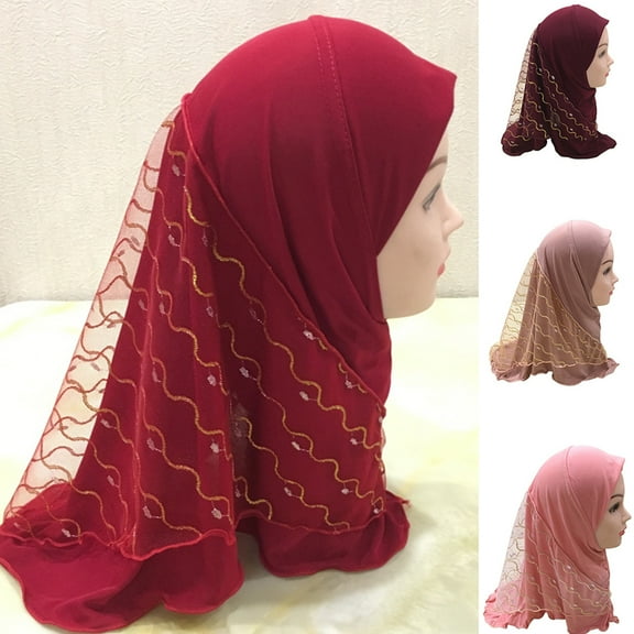 Travelwant Girls/Children Hijab Scarf Headscarf Wrap one Piece Muslim Amira