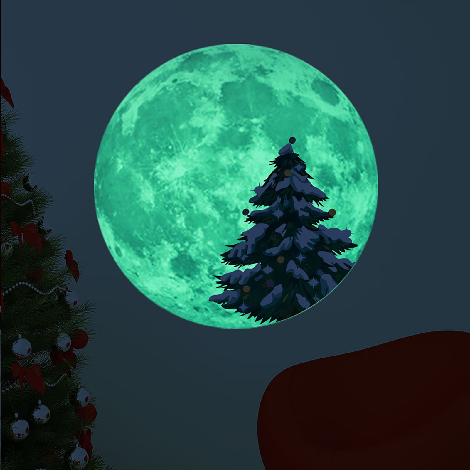Travelwant Glow in The Dark Moon Wall Decals 3D Visualization Luminous
