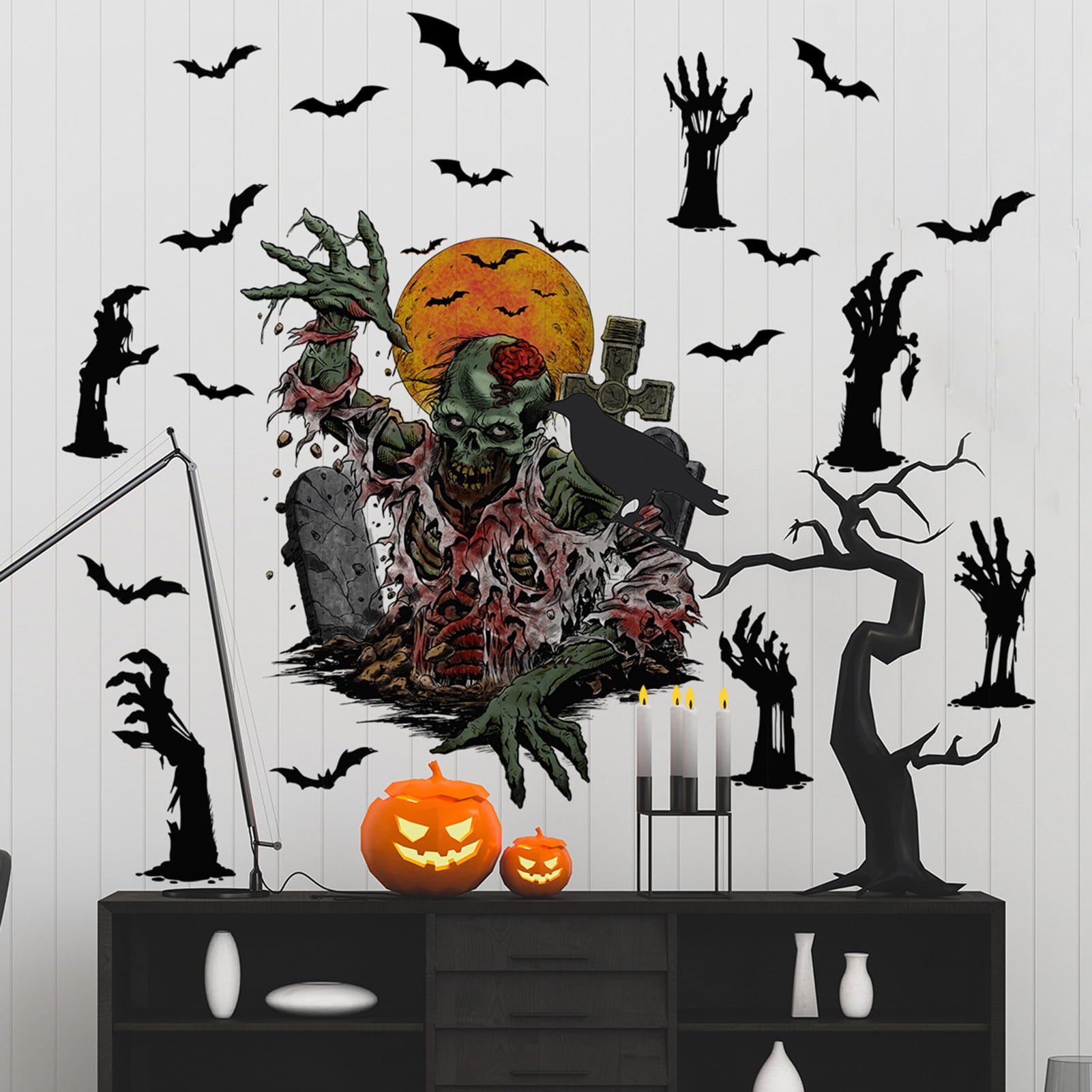 Travelwant Halloween Bats Wall Decals Halloween Party Decorations Halloween Window Clings