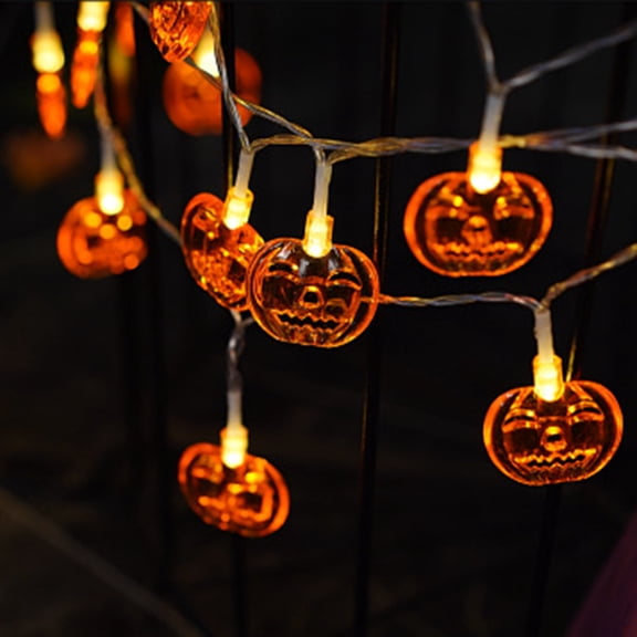 Travelwant Halloween Pumpkin String Lights,Waterproof Orange Jack-O-Lantern Battery Operated Decorative Lights for Indoor Outdoor Bedroom