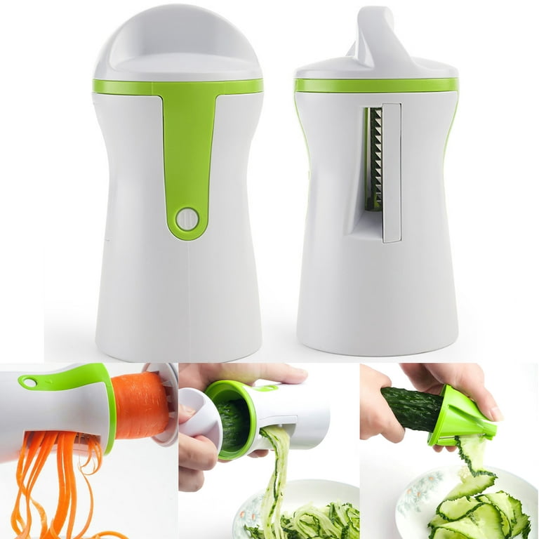  Upgraded 5 in1 Handheld Spiralizer Vegetable Slicer, Heavy Duty Veggie  Spiral Cutter with Container, Carrot,Cucumber, Zucchini,Onion Spaghetti  Maker: Home & Kitchen