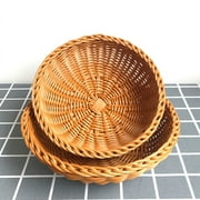 Travelwant Handmade Rattan Bread Baskets Round Wicker Fruit Basket for Serving