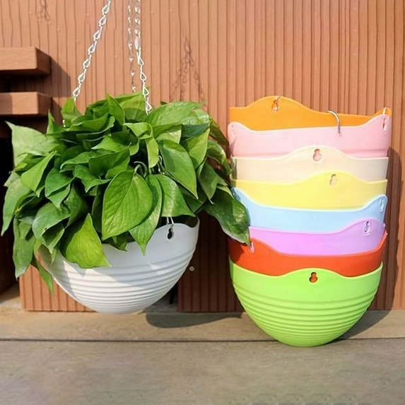 Travelwant Hanging Planter Basket Indoor Outdoor Flower Pots, Plant Containers W/ Drainage Hole, Plant Pot for Hanging Plants