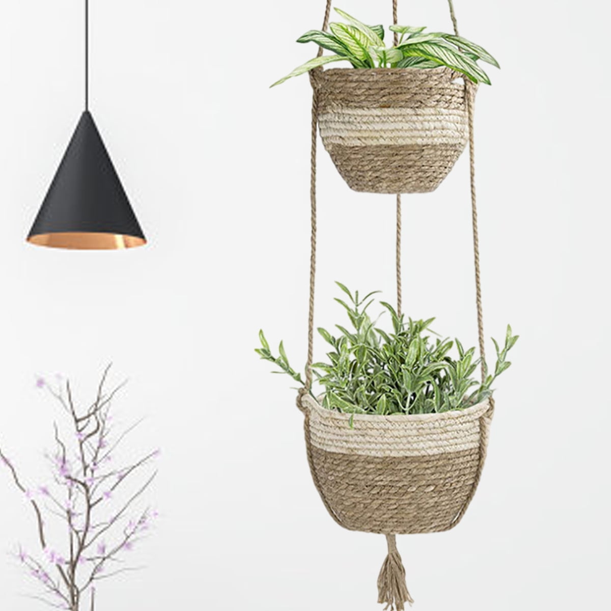 Travelwant Hanging Planters Jute Rope Hanging Basket Woven Plant Hanger