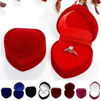 Travelwant Heart Shaped Ring Box Holder Jewelry Chest Organizer Earrings Coin Jewelry Presentation Box Case for Proposal Engagement Wedding Ceremony Birthday Gift