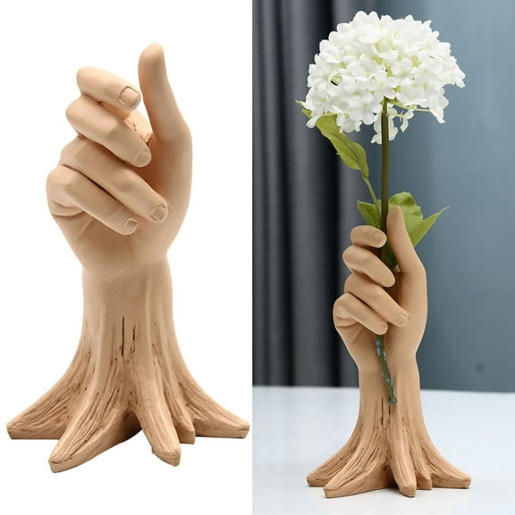 Travelwant Human Body Ceramic Hand Vase, Hand Bud Flower Vase Arm Body Shaped Small Flower Vase Modern Aesthetic Decorative Ceramic Vases for Home Living Room Décor
