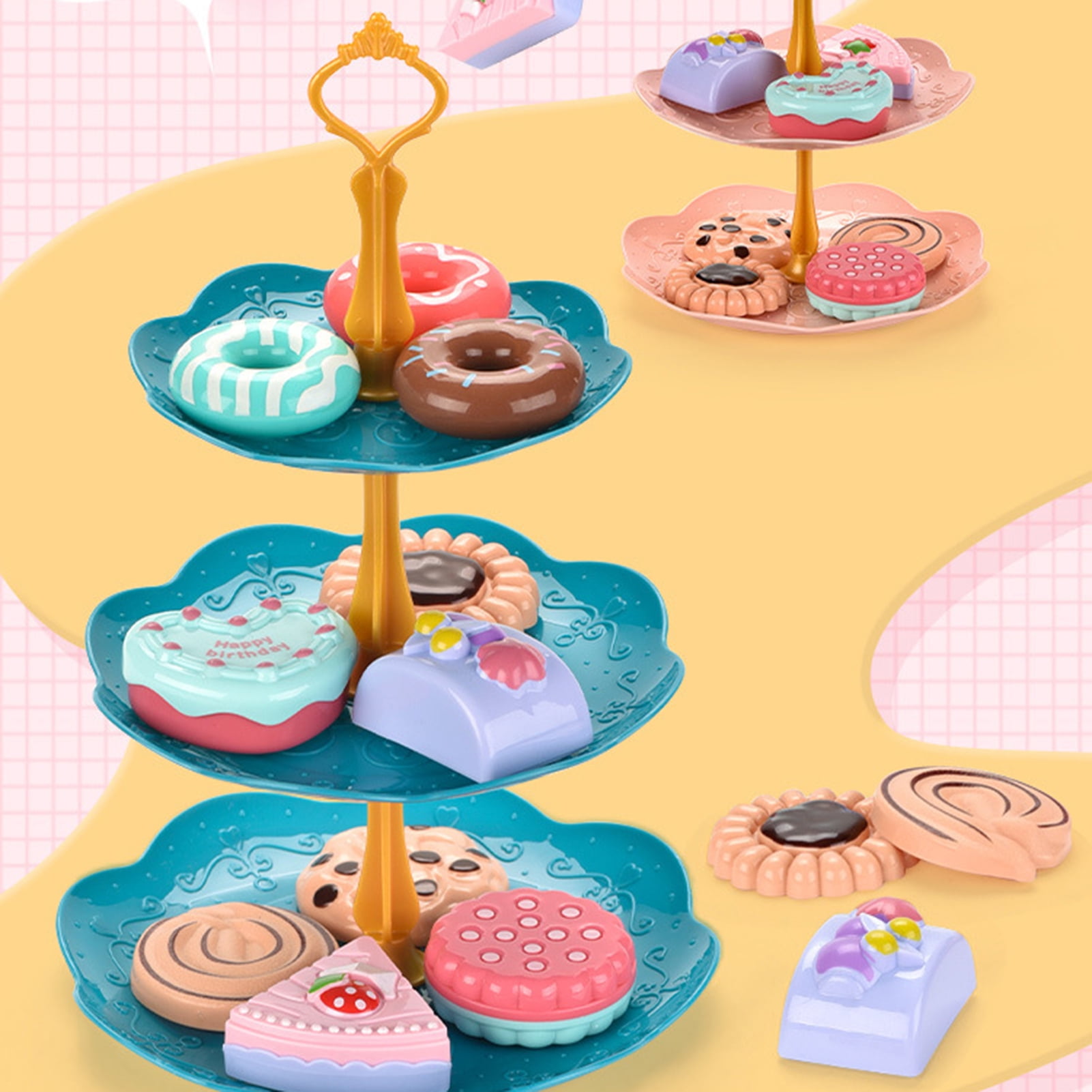 Travelwant Ice Cream and Desserts Tower Stand Pretend Play Food Toy Set for Kids
