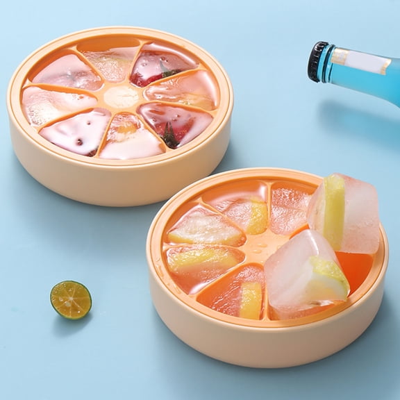 Travelwant Ice Cube Tray Mold Orange Shape Leak-proof TPE Smooth Surface Ice Tray Mold for Restaurant