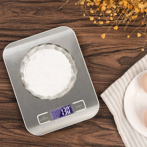 Travelwant Kitchen Food Scale, 22lb /10kg Small Stainless Steel Digital Scale with Tare Function for Weight Grams and oz for Cooking Baking, 1g/0.03 oz Precise Graduation