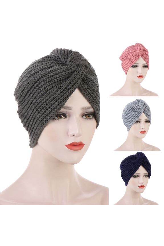 Knit Slouchy Turban Beanie Hat Winter Crochet Head Wraps Hair Scarf Cap Baggy for Women Girls