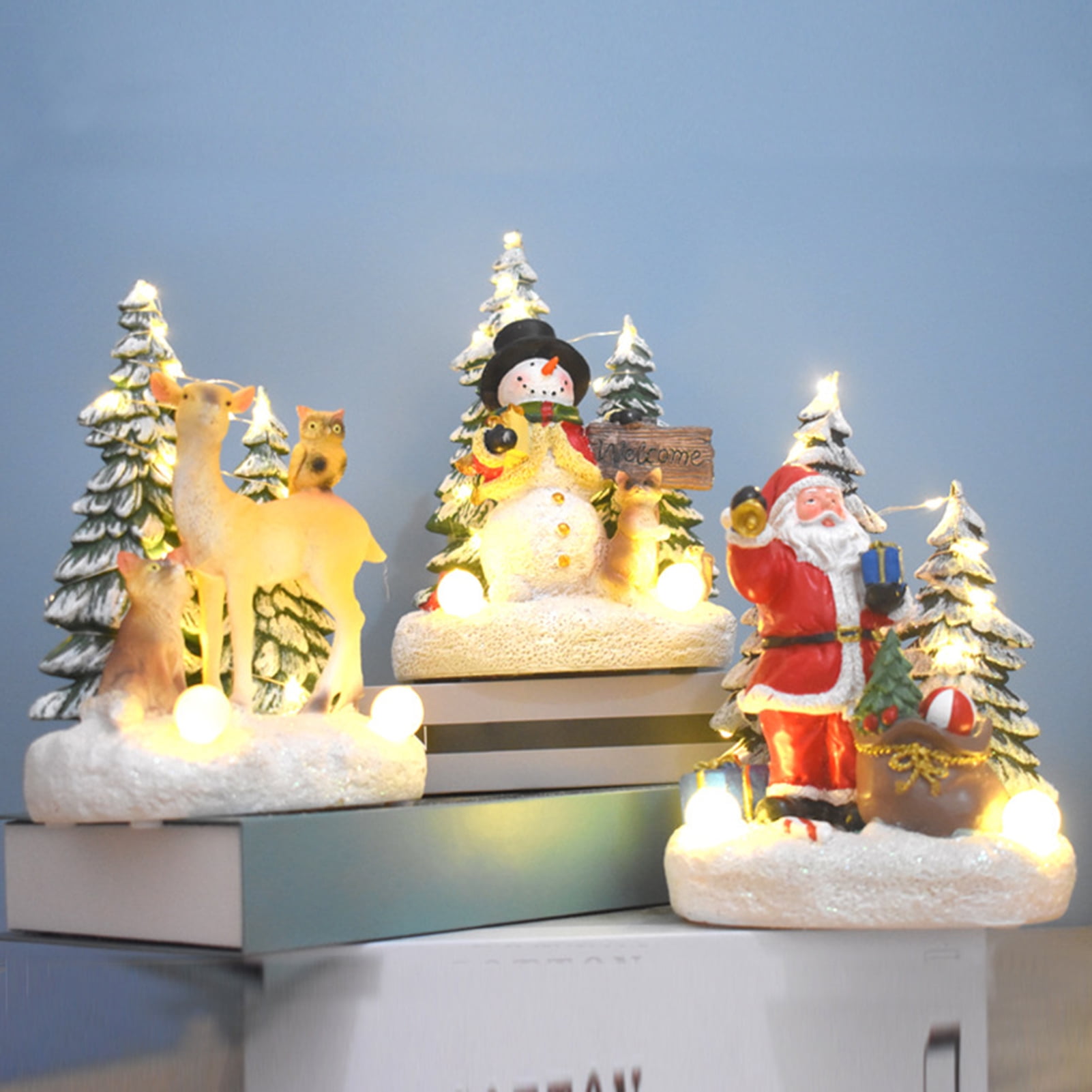 Light Decor Mini Travelwant LED Light Up Christmas Table Decor Miniature Home Holiday ...