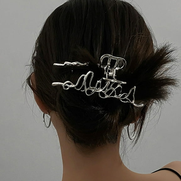 Travelwant Large Metal Hair Claw Clips Hair Catch Barrette Jaw Clamp for Women Half Bun Hairpins for Thick Hair
