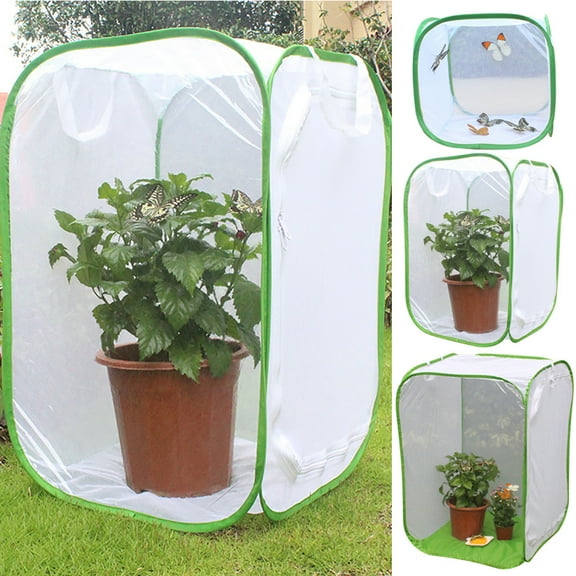 Travelwant Large Monarch Butterfly Habitat,Butterfly Habitat with Poo Poo Platter, Giant Collapsible Insect Mesh Cage, Butterfly Cage with Poo Poo Tray, Monarch Butterfly Cage