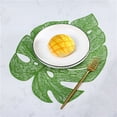 thumbnail image 1 of Travelwant Leaf Shaped Vinyl Placemats for Dinner Table Metallic Plastic Gold Place Mats Wipeable Table Mats for Wedding Annersary Dinner Table Decoration Mats, 1 of 7