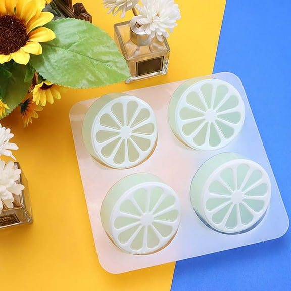 Travelwant Lemon Slice Fondant Mold Orange Fruit Piece Silicone Chocolate Candy Cake Cupcake Silicone Soap Decorating Tool Polymer Clay Epoxy Resin Mold