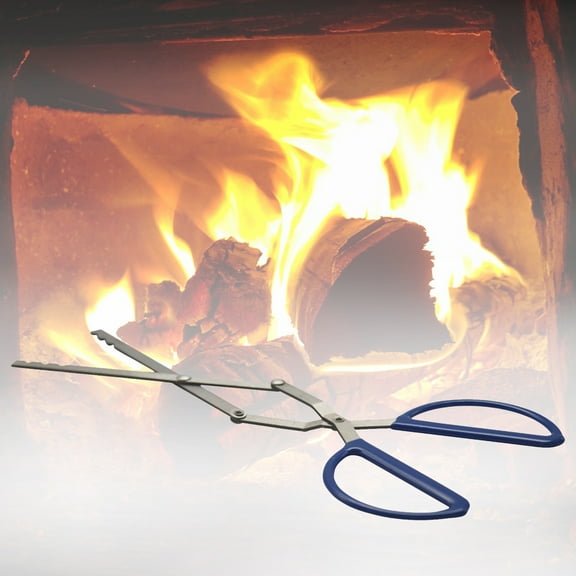 Travelwant Long Fireplace Fire Pit Campfire Poker Stick Wood Stove Firewood Clamp Barbecue Tool Anti-scalding Stainless Steel Firewood Folding Fire Tongs Log Grabber for Indoor and Outdoor