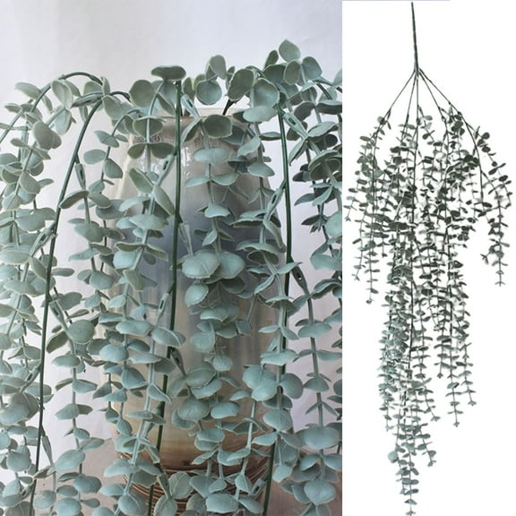 Travelwant Long Hanging Eucalyptus Vines,Artificial Hanging Plants, Fake Eucalyptus Hanging Bush for Wedding Backdrop Arch Wall Décor Home Office Indoor Outdoor