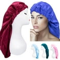thumbnail image 1 of Travelwant Long Silk-Satin Bonnet for Women - Large Night Cap for Curly Braid Hair, 1 of 7