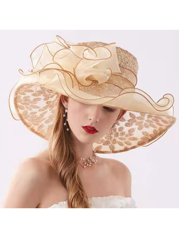 Men Women Fashion Hats for Fall,Womens Ladies Church Wide Brim Tea Party Wedding Hat Fancy Derby Fascinator Cap