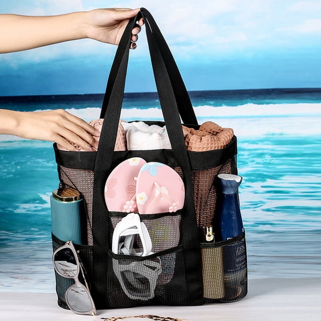 Large Beach Rucksacks Travelwant Mesh Beach Bags and Totes,Extra Large Beach Bag with Zipper ...