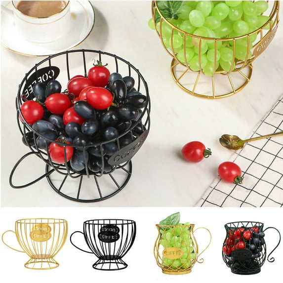 Travelwant Metal Wire Fruit Bowls for the Counters Anti Rust Vegetables and Fruit Serving Bowls Decorative Countertop Centerpiece Gold Fruit Storage Basket for Living Room,Kitchen