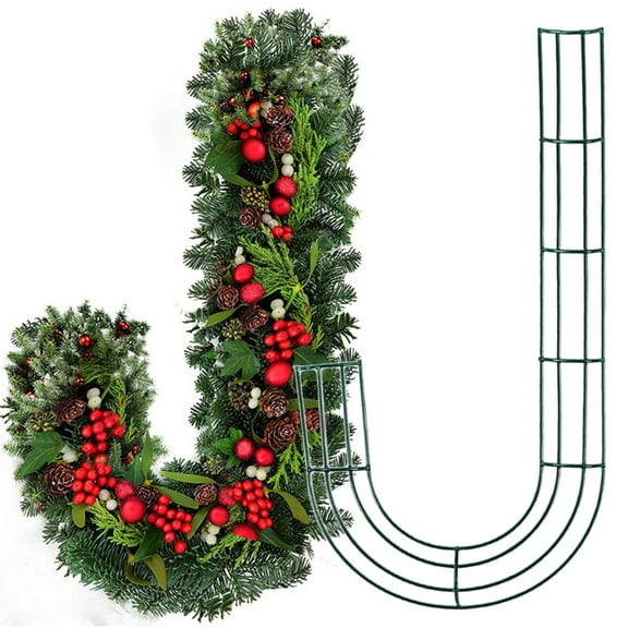 Travelwant Metal Wreath Frame Dark Green Wire Round Wreath Rings Wire Wreath Frame Dark Green Round Wreath Rings for Christmas New Year Party Home Decor DIY Crafts Supplies