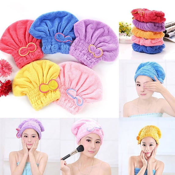 Travelwant Microfiber Hair Drying Caps, Extrame Soft & Ultra Absorbent, Fast Drying Hair Turban Wrap Towels Shower Cap for Girls and Women