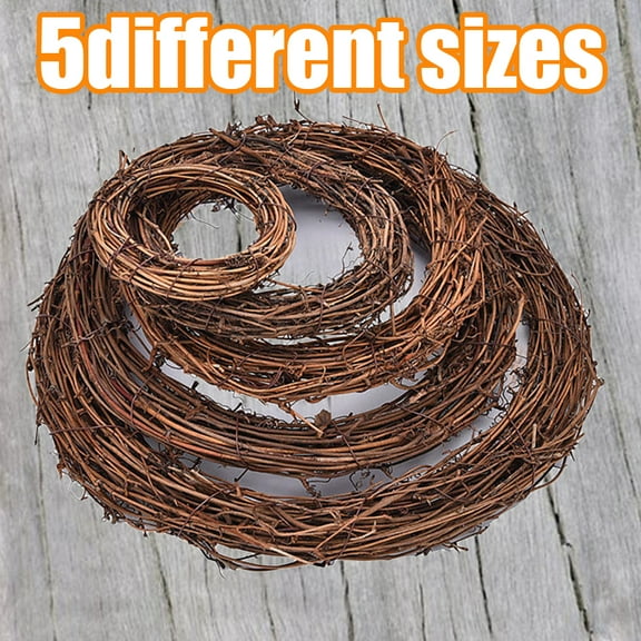 Travelwant Natural Grapevine Wreath Rings, Rattan Vine Ring Grapevine Wreath, Rattan Vine Branch Wreath Hoop Decorative Wooden Twig for DIY Easter Craft Holiday Party Decors