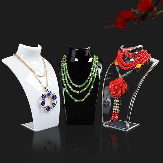 Travelwant Necklace Display Stand Mannequin Exquisite Acrylic Multipurpose Compact Jewelry Display Holder for Home