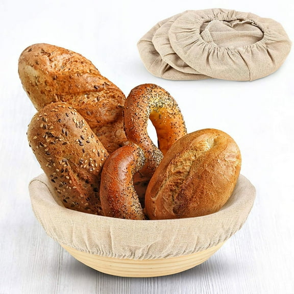 Travelwant Oval Shape Bread Banneton Proofing Basket Cover Natural Rattan Baking Dough Sourdough Banneton Proofing Basket Cloth Liner