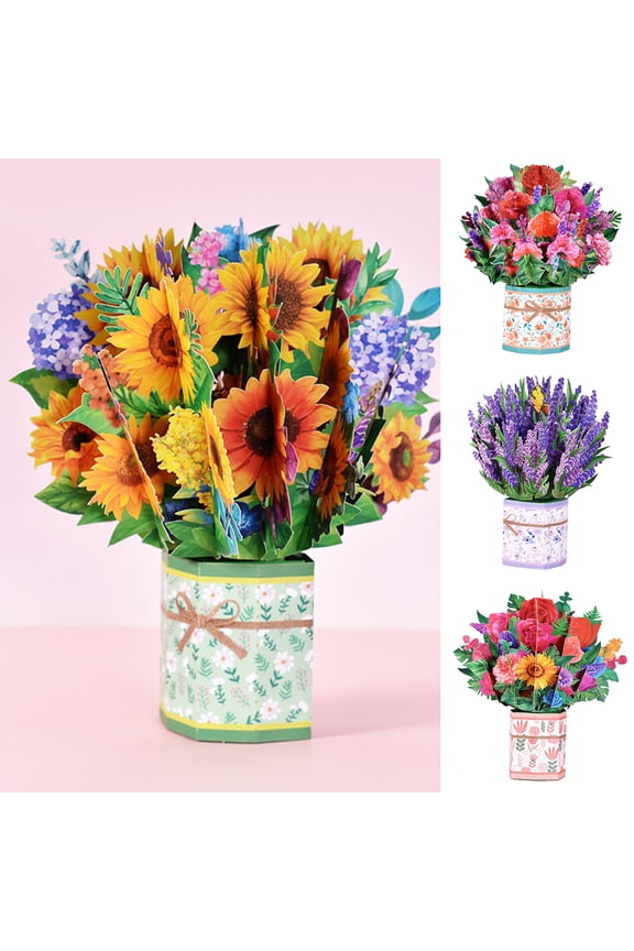 Paper Love Pink Roses Pop Up Card, Handmade 3D Popup Greeting Cards for Valentines Day, Mothers Day, Wedding, Anniversary, Love, Romance, Thank You, Thinking of You, Sympathy