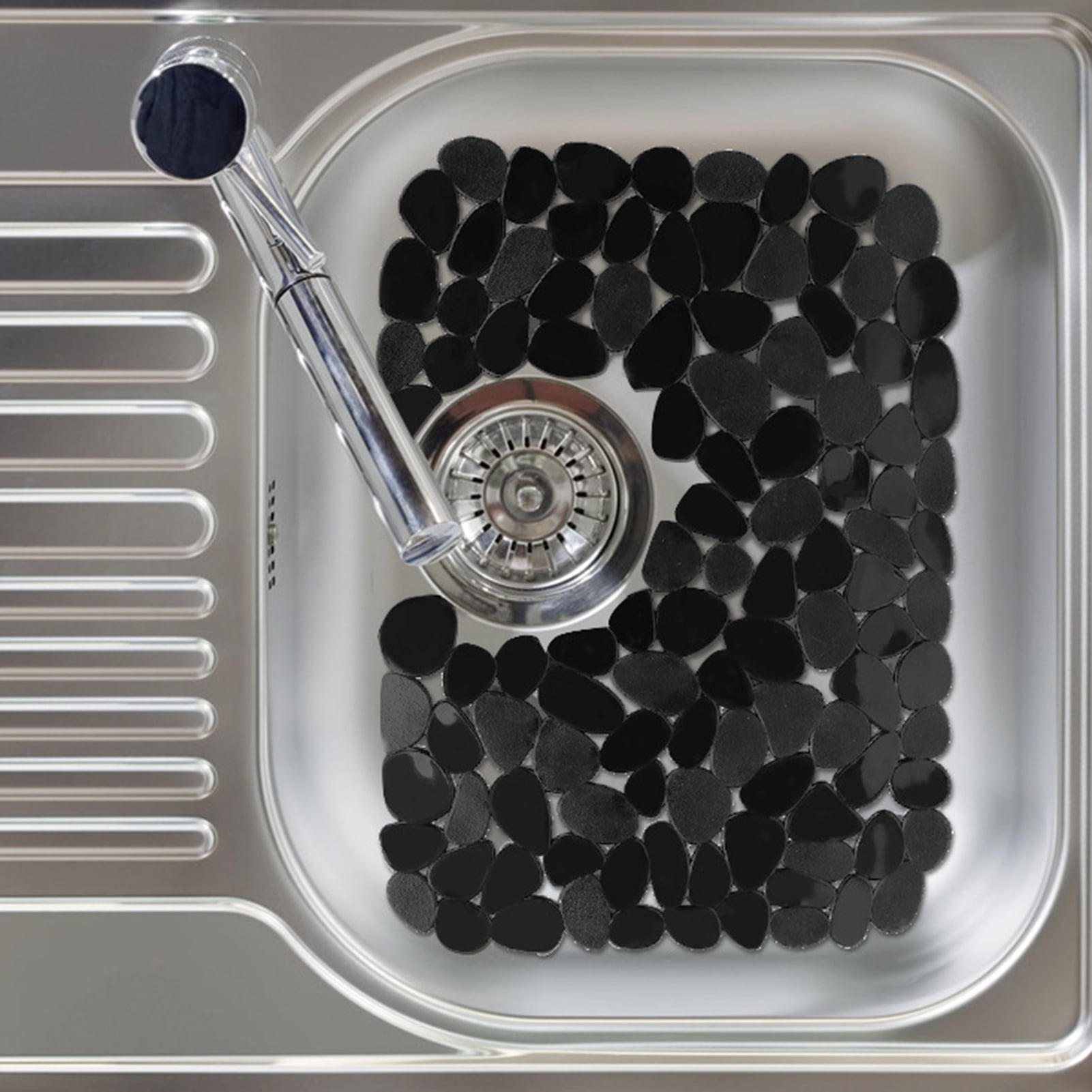 Travelwant Pebble Sink Mats for Stainless Steel Sink, PVC Sink Saddle