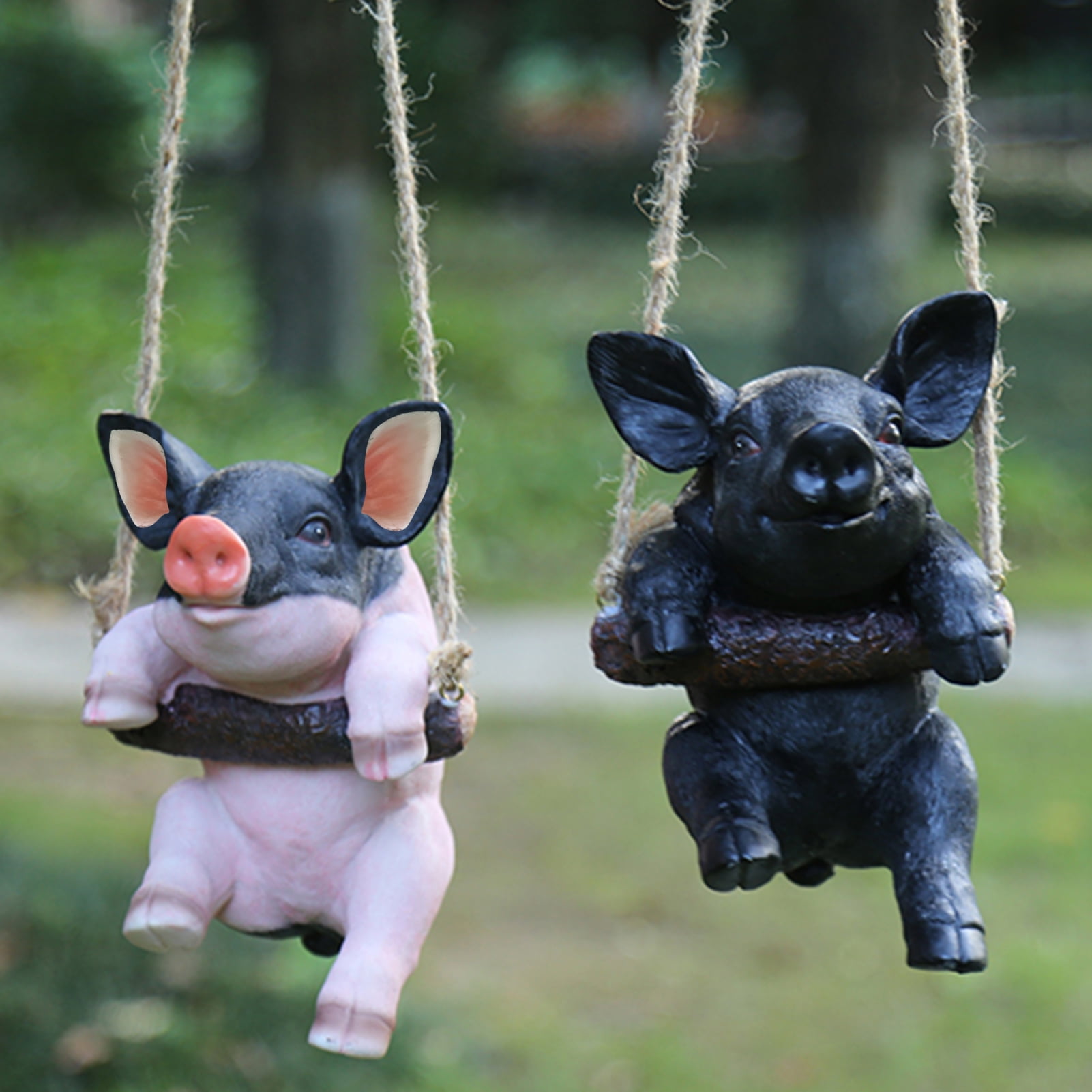 Travelwant Pig Statues Outdoor,Hanging Pig Home and Gardening