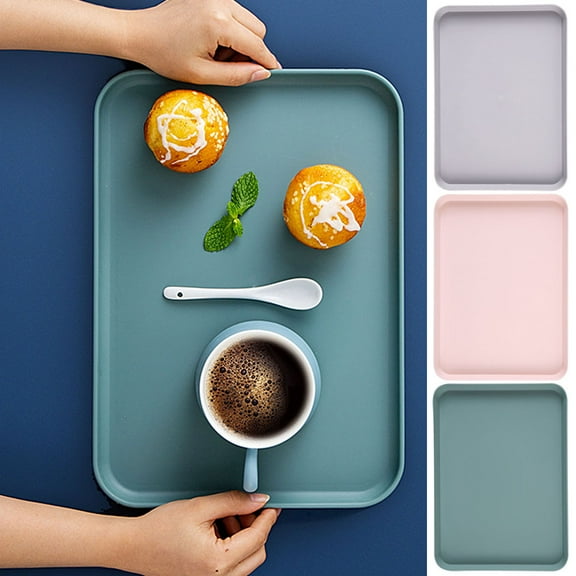 Travelwant Plastic Dinner Plate, Dinner Plate, Rectangular Party Plate, Picnic Plate, Microwave Dishwasher Safe Plates, Suitable For Daily Use At Home, Unbreakable, Dishwasher-Cleanable