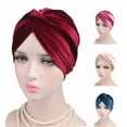 thumbnail image 1 of Travelwant Pleated Stretch Ruffle Women's Velvet Chemo Turban Hat Wrap Cover, 1 of 1