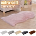 thumbnail image 1 of Travelwant Plush Sheepskin Throw Round Rug Office Computer Chair Cover Faux Fur Cozy Shaggy Floor Mat Area Rugs Home Decor Super Soft Carpets Kids Play Rug-23.6" x 15.75", 1 of 3