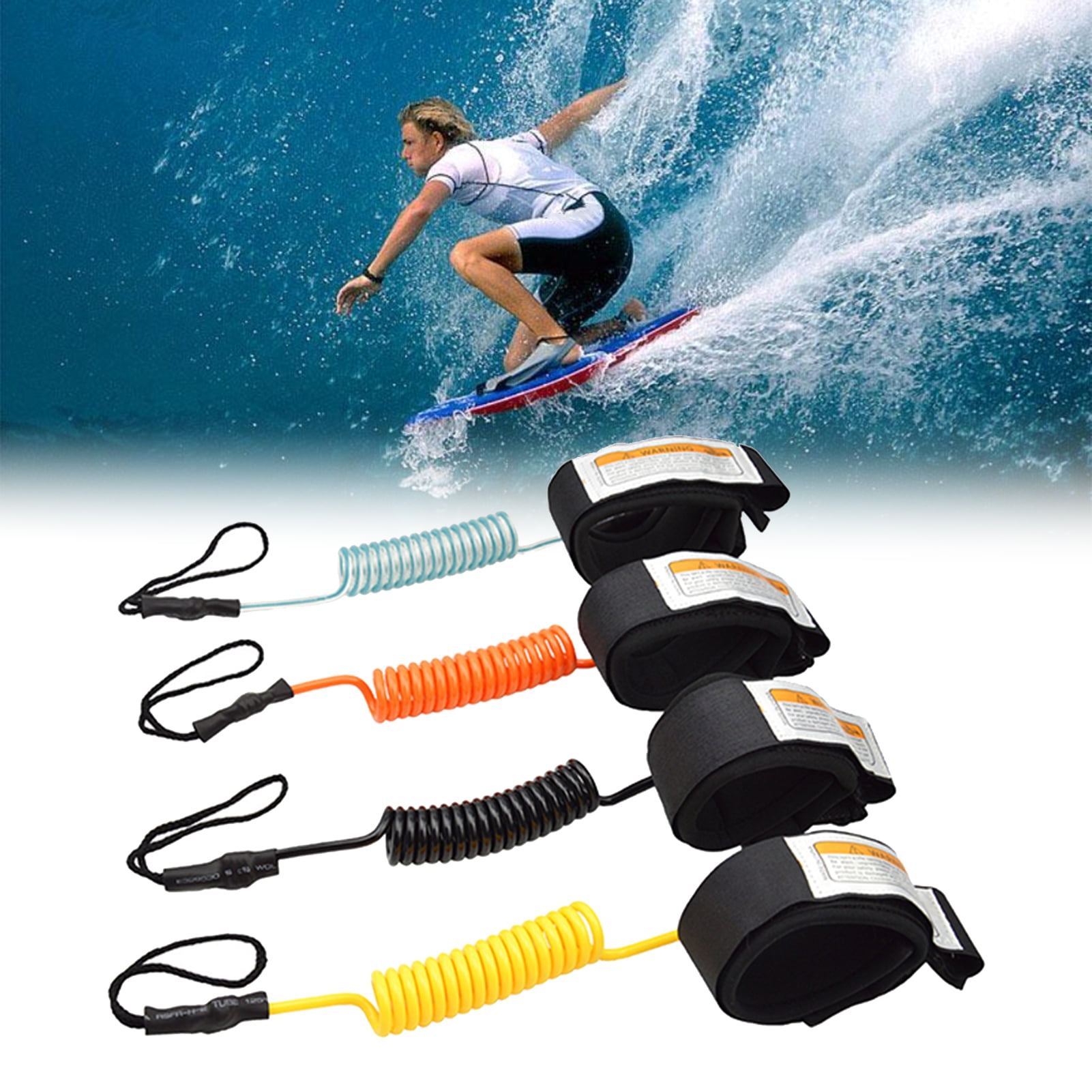 Travelwant Premium Surfboard Leash, Straight Surf Board Leashes, Legrope Strap for Shortboard