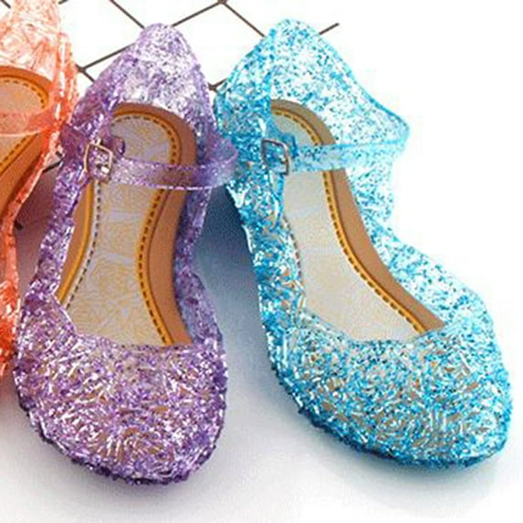 Travelwant Princess Girls Sandals Jelly Shoes Mary Jane for Toddler Kids Dance Party Cosplay