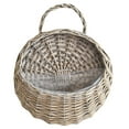 thumbnail image 1 of Travelwant Rattan Wicker Hanging Flower Pot, Half Round Rattan Railing Planter, Hanging Planter with Removable An integral handle ,Wall Storage Basket, 1 of 7