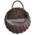 thumbnail image 1 of Travelwant Rattan Wicker Hanging Flower Pot, Half Round Rattan Railing Planter, Hanging Planter with Removable An integral handle,Wall Storage Basket, 1 of 7