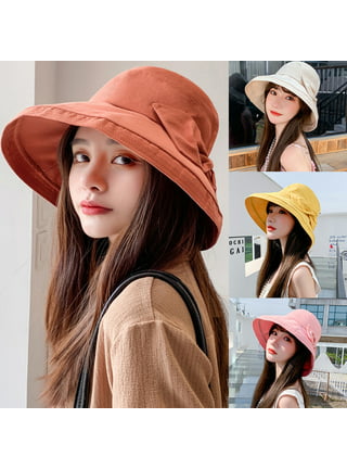 Travelwant Wide Brim Bucket Hat with String Reversible Cotton Sun  Protection Beach Hats for Women Large Foldable Brim Summer Hat