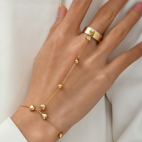 Travelwant Ring Bracelet Hand Chain, Greek Goddess Jewelry Accessories for Women,adjustable wrist length