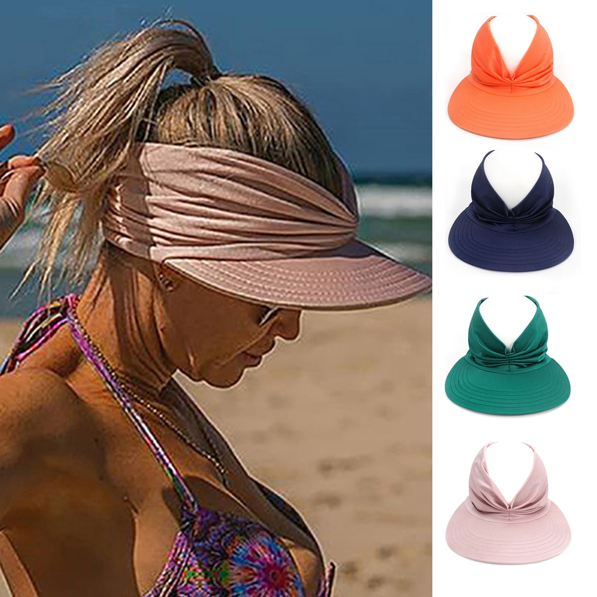 Travelwant Rollable Visors for Women Sun Protection Beach Hats for