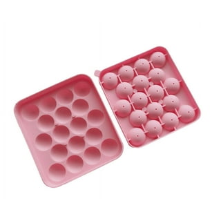 Round Ice Cube Tray,Ice Ball Maker Mold for Freezer,Mini Circle Ice Cube  Tray Making 1.2in X 66PCS Sphere Ice Chilling Cocktail Whiskey Tea &  Coffee(2Pack Pink Ice trays) 