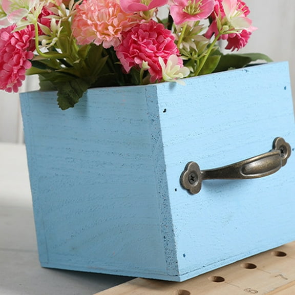 "Travelwant Rustic Torched Wood Mail Holder Storage Box, Desktop Organizer Bin"